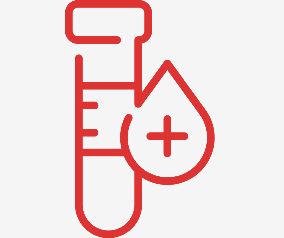 Blood test icon of blood vial